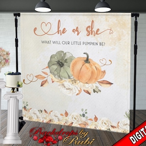 What will our pumpkin be, Gender reveal, pumpkin gender reveal, Boho, Boho gender reveal, Autumn gender reveal, Pumpkin baby shower, he, she