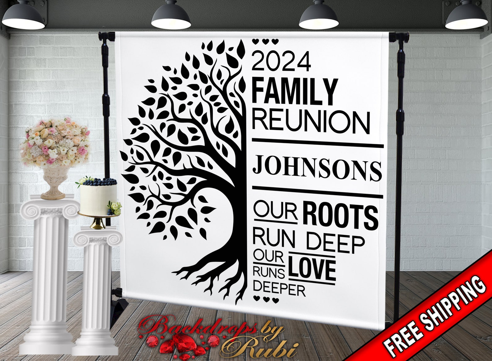 Family Reunion Backdrop, Family Reunion Step and Repeat, Family Reunion ...