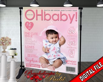 雑誌の赤ちゃんの表紙の背景、雑誌の表紙の誕生日、雑誌の表紙のバナー、雑誌の赤ちゃんの誕生日の背景、雑誌の赤ちゃんの背景