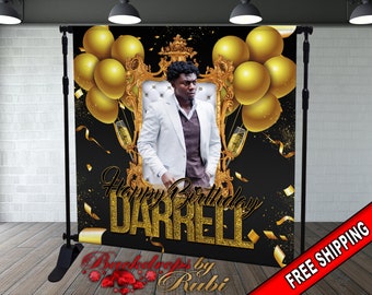 Birthday Backdrop, Custom Photo Birthday Backdrop, 21st Birthday Backdrop, Prom Backdrop, Birthday Banner, Photo Birthday Backdrop, 50th