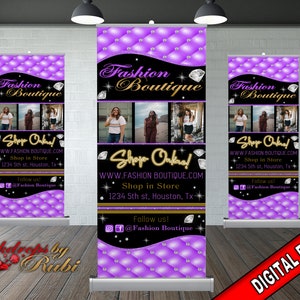 Retractable Logo Banner, Logo Step and Repeat Business Event Banner, Trade Show Banner, Pop Up Shop, Retractable Banner, Roll Up Banner,