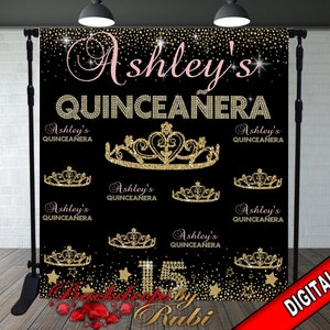 Quinceañera Step and Repeat, Quinceañera Backdrop, Custom Backdrop, 15th Birthday Backdrop, Quinceañera Banner, Sweet 16 Backdrop
