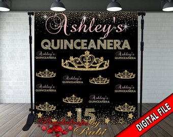 Quinceañera Step and Repeat, Quinceañera Backdrop, Custom Backdrop, 15th Birthday Backdrop, Quinceañera Banner, Sweet 16 Backdrop