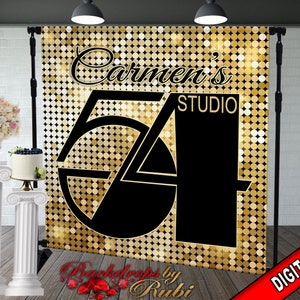 Birthday Backdrop, Studio 54 Backdrop, Disco backdrop, Studio 54 Banner, Women&#39;s Backdrop, Disco Banner, 54th Backdrop, 50th backdrop