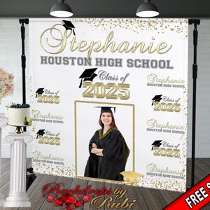 Graduation Backdrop, Sweet 16, Graduation Photo Booth, Class of 2025 Backdrop, Class of 2025 Step and Repeat, Graduation Senior Prom Banner