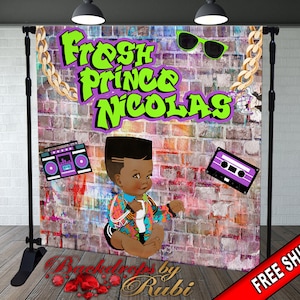 Fresh Prince Baby Shower Backdrop, Fresh Prince Birthday Backdrop, Graffiti Backdrop, Graffiti Gender Reveal Backdrop, Graffiti Baby Shower