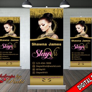 Retractable Logo Banner, Logo Step and Repeat Business Event Banner, Trade Show Banner, Pop Up Shop, Retractable Banner, Roll Up Banner,