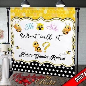 What Will it Bee Backdrop, Bee Baby Shower Backdrop, What Will it Bee Baby Shower, Bee Baby Shower, Bee Little Princess Backdrop, Bee Banner