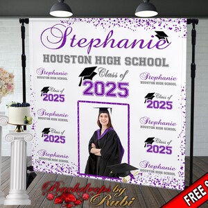 Graduation Backdrop, Sweet 16, Graduation Photo Booth, Class of 2025 Backdrop, Class of 2025 Step and Repeat, Graduation Senior Prom Banner