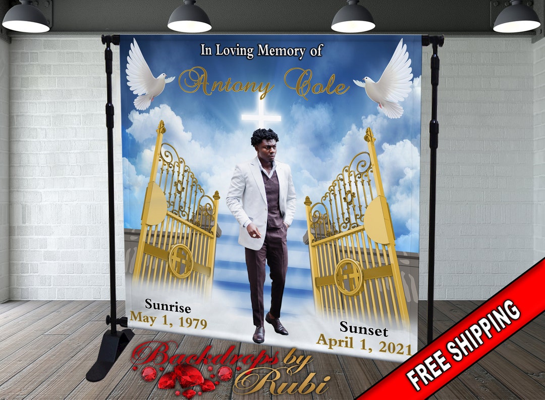 Memorial Backdrop, Funeral Backdrop, in Loving Memory Backdrop