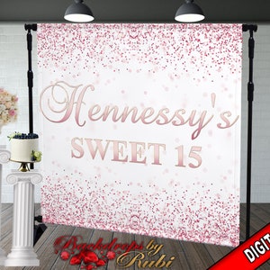 Birthday Backdrop, Quinceañera Backdrop, Custom Backdrop, 15th Birthday Backdrop, Quinceañera Banner, Sweet 16 Backdrop, Sweet 16 backdrop