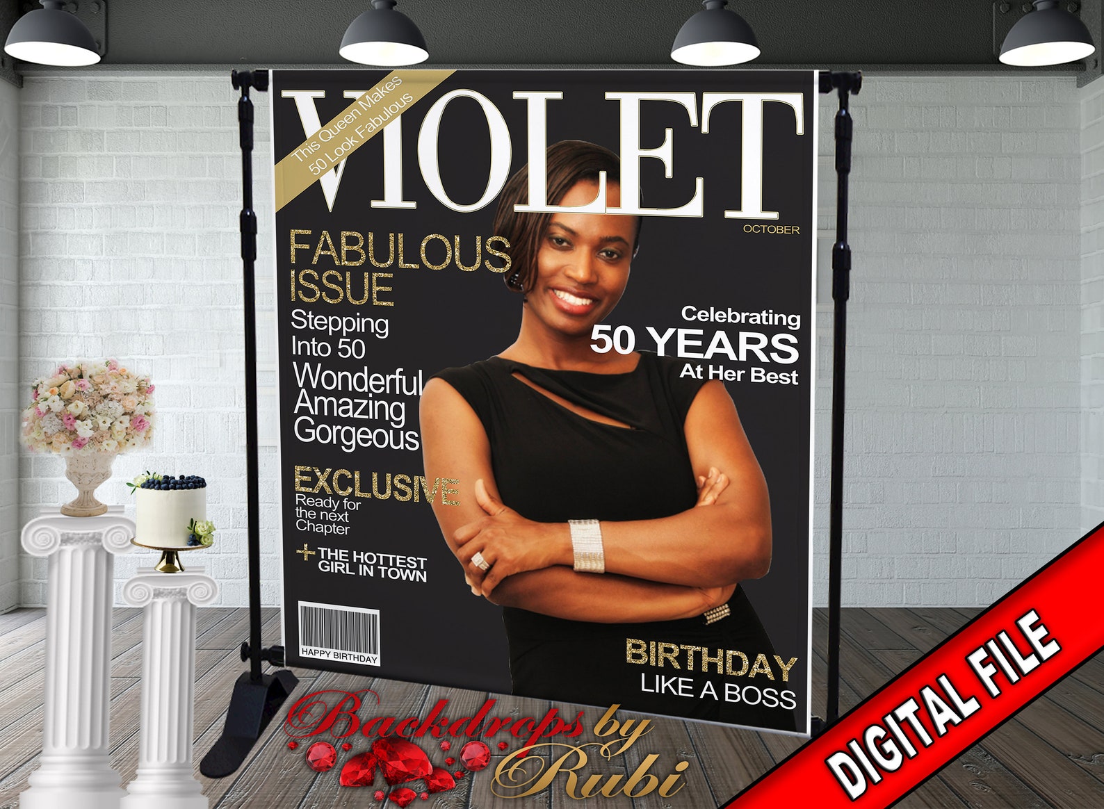 Customized Magazine Backdrop Magazine Cover Backdrop, Magazine Cover Birthday, Magazine Cover Banner ...