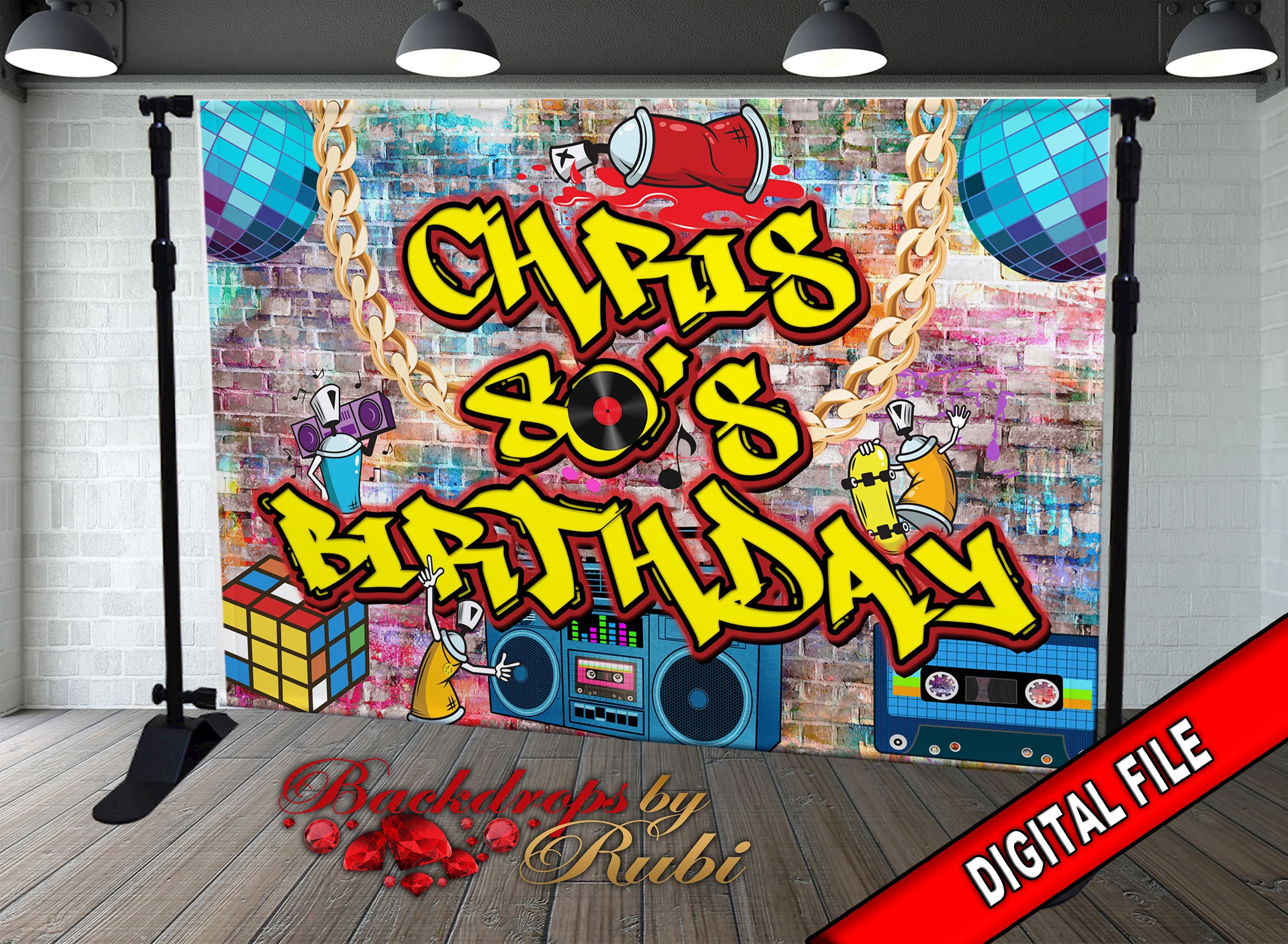 Graffiti Backdrop Graffiti Banner 80s 90s Hip Hop Rock Party Backdrop Graffiti Theme Backdrop 90s Party Studio Props Hip Hop