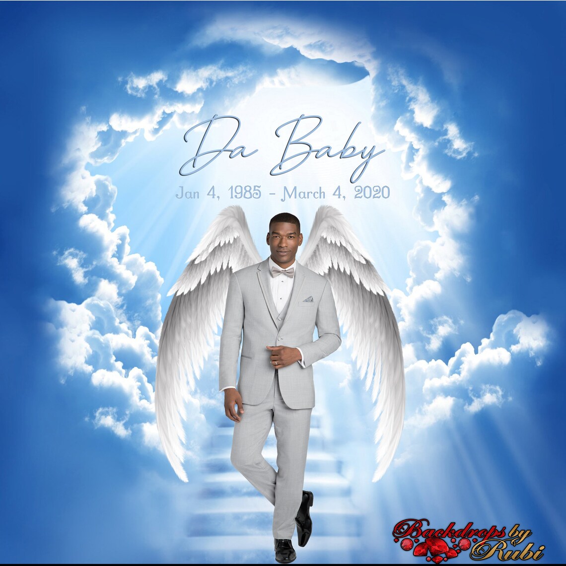 Memorial Backdrop Funeral Backdrop In Loving Memory Etsy