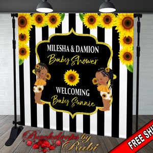 Sunflowers Bee Backdrop, Sunflowers Baby Shower Backdrop, What Will it Bee Backdrop, Sunflowers Baby Shower, Little Princess Backdrop,