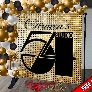 Birthday Backdrop, Studio 54 Backdrop, Disco backdrop, Studio 54 Banner, Women&#39;s Backdrop, Disco Banner, 54th Backdrop, 50th backdrop