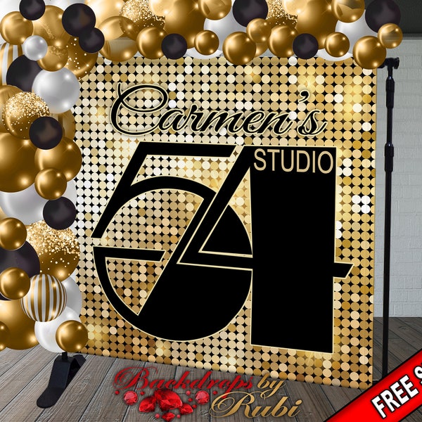 Birthday Backdrop, Studio 54 Backdrop, Disco backdrop, Studio 54 Banner, Women's Backdrop, Disco Banner, 54th Backdrop, 50th backdrop