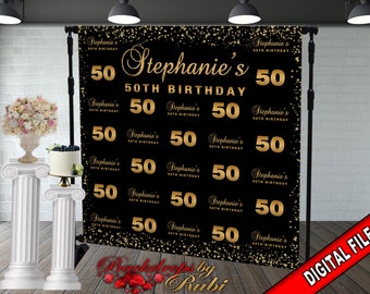 Step and Repeat Birthday Backdrop, Birthday Backdrop, 50th Birthday Backdrop, Step and Repeat Backdrop, Step and Repeat Banner