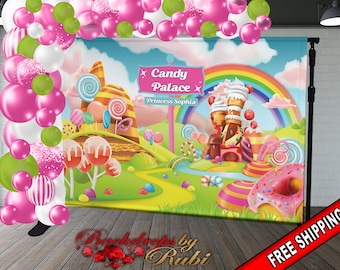 Candy Land Backdrop, Candy Land Banner, Candy Party Backdrop, Candy Party Background, Candy Sign, Sweet Shop Backdrop, Candyland Birthday