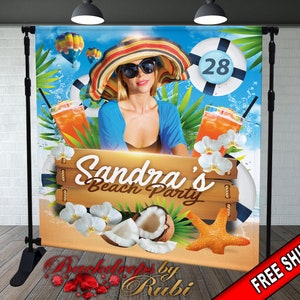 Beach Backdrop, Summer Beach Party Banner, Beach Party  Background, Beach Party Photo Backdrop, Beach Party Banner, Splash Beach Backdrop