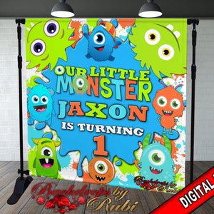 Little Monsters Backdrop, Little Monsters Banner, Little Monsters, Monsters Birthday, Monsters party, Little Monster Personalized Backdrop