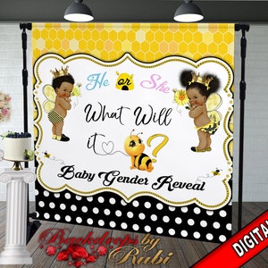 What Will it Bee Backdrop, Bee Baby Shower Backdrop, What Will it Bee Baby Shower, Bee Baby Shower, Bee Little Princess Backdrop, Bee Banner