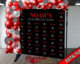 Tło Hollywood, Banner Hollywood, Tło urodzinowe Hollywood, Tło czerwonego dywanu, Tło do zdjęć Hollywood, Prysznic Hollywood, gwiazda