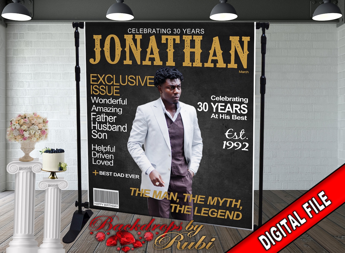 Customized Magazine Backdrop Magazine Cover Backdrop, Magazine Cover Birthday, Magazine Cover Banner ...