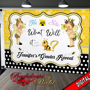 What Will it Bee Backdrop, Bee Baby Shower Backdrop, What Will it Bee Baby Shower, Bee Baby Shower, Bee Little Princess Backdrop, Bee Banner
