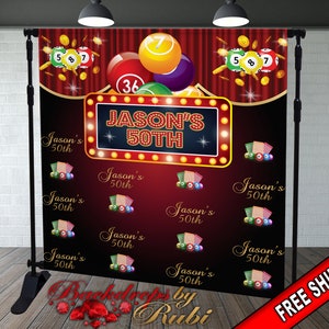Bingo Backdrop, Bingo Banner, Lottery Game Backdrop, Lottery Backdrop , Casino Step and Repeat, Bingo Step and Repeat, Bingo Balls Backdrop