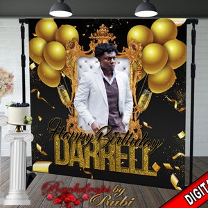 Birthday Backdrop, Custom Photo Birthday Backdrop, 21st Birthday Backdrop, Prom Backdrop, Birthday Banner, Photo Birthday Backdrop, 50th