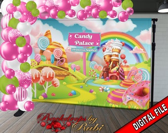 Candy Land Backdrop, Candy Land Banner, Candy Party Backdrop, Candy Party Background, Candy Sign, Sweet Shop Backdrop, Candyland Birthday
