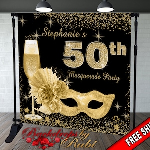 Masquerade Gold Backdrop, Masquerade step and repeat backdrop, 50 Shades Step and Repeat, Mardi gras step and repeat, Masquerade Banner