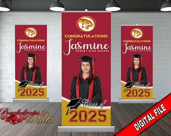 Graduation Retractable, Graduation Banner, Graduation Retractable Banner, Graduation Custom Roll Up Banner, Class of 2026 Retractable Banner