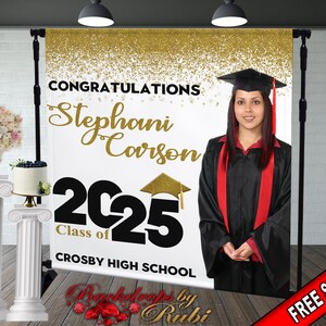 Graduation Backdrop, Sweet 16, Graduation Photo Booth, Class of 2025 Backdrop, Class of 2025 Step and Repeat, Graduation Senior Prom Banner