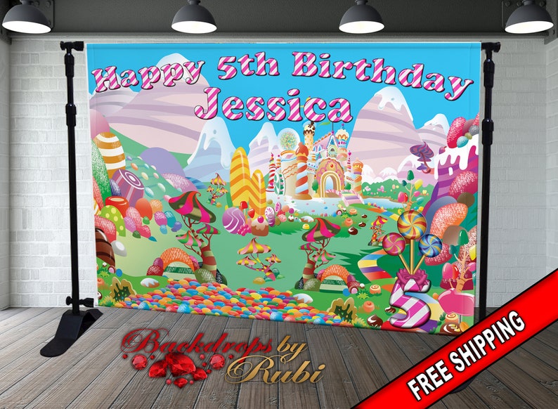 Candy Land Backdrop Candy Land Banner Custom Backdrop for Etsy