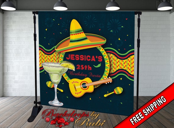 Mexican Birthday Backdrop Mexican Birthday Banner Mexican | Etsy