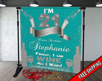 21st Birthday Party Backdrop, 21 years Old Backdrop, 21st Birthday Backdrop, 21st Photo Booth Backdrop, 21st Glitter Backdrop