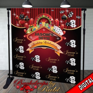 Casino Backdrop, Casino Banner, Casino Party Backdrop, Casino Birthday Party Background, Casino Step and Repeat, Casino Men&#39;s Backdrop