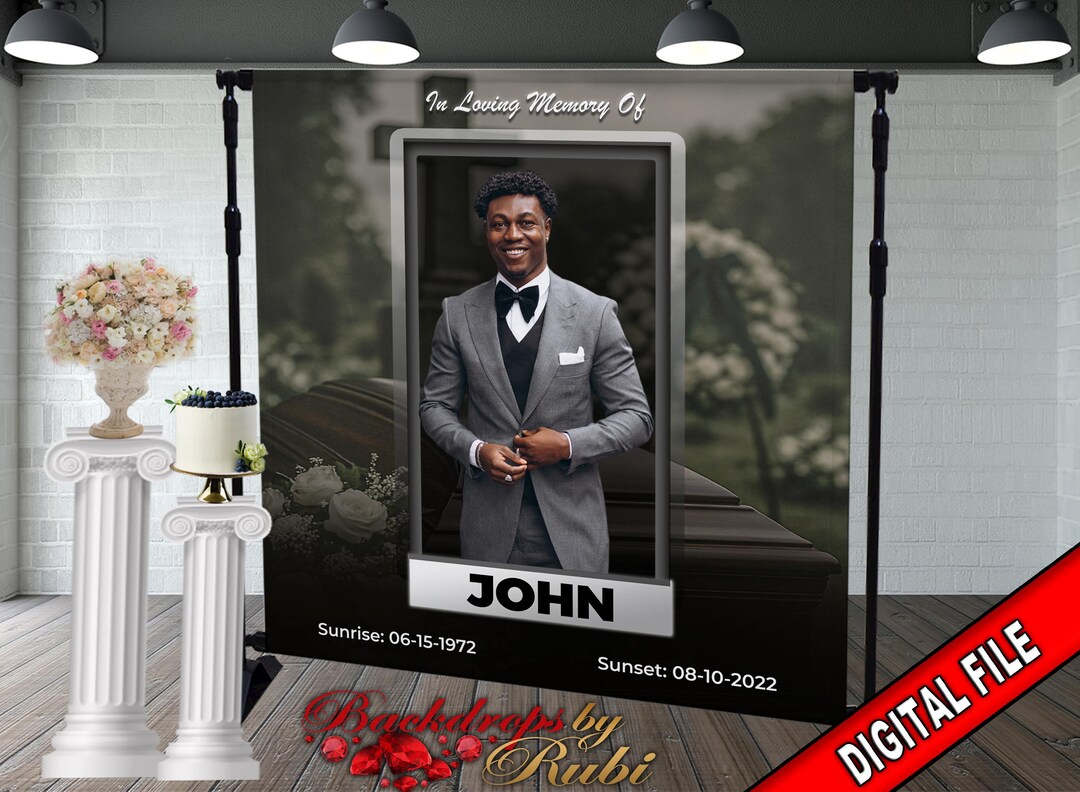 Memorial Backdrop, Funeral Backdrop, in Loving Memory Backdrop ...