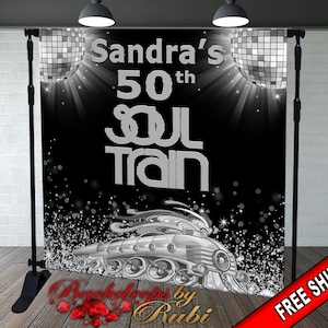 Soul Train Birthday Backdrop, Soul Train Silver  Backdrop, Soul Train Party, Soul Train Birthday Step and Repeat, Soul Train Banner