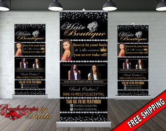 Retractable Logo Banner, Logo Step and Repeat Business Event Banner, Trade Show Banner, Pop Up Shop, Retractable Banner, Roll Up Banner,