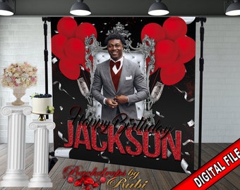 Birthday Backdrop, Custom Photo Birthday Backdrop, 21st Birthday Backdrop, Prom Backdrop, Birthday Banner, Photo Birthday Backdrop, 50th