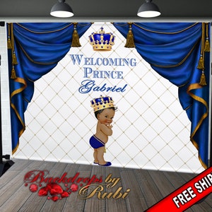 Royal Prince Theme Backdrop, Blue Crown Prince Backdrop, Royal Prince Baby Shower Photo Backdrop, Royal Blue Prince Backdrop, Little Prince