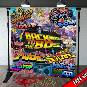 Graffiti Backdrop, Graffiti Banner, Back to the 90&#39;s Backdrop, Graffiti Theme Backdrop, Hip Hop Banner, Back to the 80&#39;s Backdrop, 80&#39;s 90&#39;s