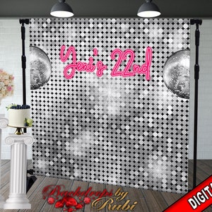 Birthday Backdrop, Studio 54 Backdrop, Disco backdrop, Shimmer backdrop, Women&#39;s Backdrop, Disco Banner, 54th Backdrop, 50th backdrop, neon