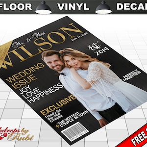 Magazine Cover Floor Decal, Magazine Cover Floor Sticker, Magazine Cover Decal, Photo Birthday Decal, Birthday Floor Decal, Birthday Vinyl