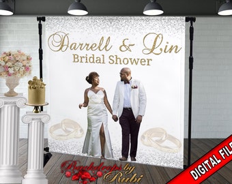 Wedding Backdrop, Wedding Banner, Bridal Shower Backdrop, Wedding Photo Backdrop, Anniversary Backdrop, Engaged Backdrop, Bridal Shower