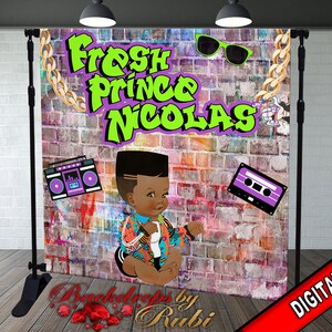 Fresh Prince Baby Shower Backdrop, Fresh Prince Birthday Backdrop, Graffiti Backdrop, Graffiti Gender Reveal Backdrop, Graffiti Baby Shower