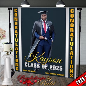Graduation Backdrop, Sweet 16, Graduation Photo Booth, Class of 2025 Backdrop, Class of 2025 Step and Repeat, Graduation Senior Prom Banner